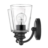 Two Light Matte Black Glass Shade Wall Sconce - Homeroots - Flyclothing LLC