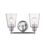 Two Light Silver Glass Shade Wall Sconce - Homeroots - Flyclothing LLC