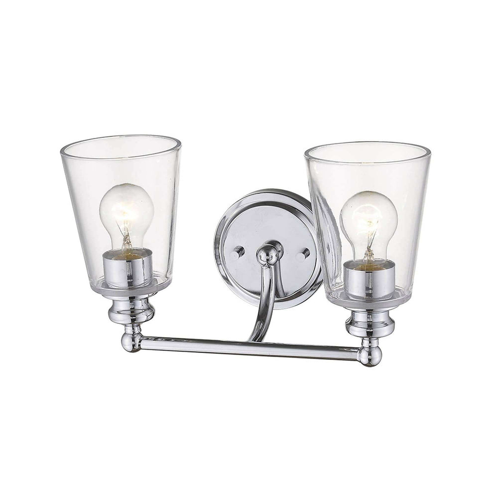 Two Light Silver Glass Shade Wall Sconce - Homeroots - Flyclothing LLC