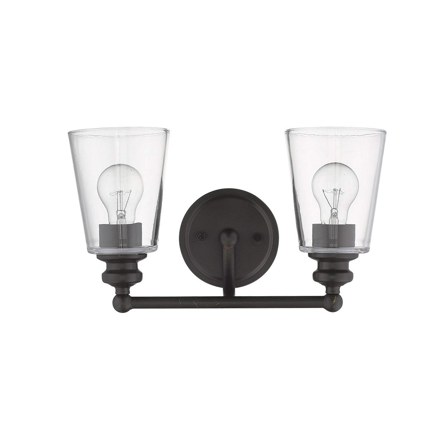 Two Light Antique Bronze Glass Shade Wall Sconce - Homeroots - Flyclothing LLC