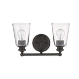 Two Light Antique Bronze Glass Shade Wall Sconce - Homeroots - Flyclothing LLC