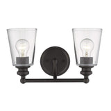 Two Light Antique Bronze Glass Shade Wall Sconce - Homeroots - Flyclothing LLC