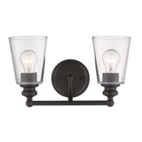 Two Light Antique Bronze Glass Shade Wall Sconce - Homeroots - Flyclothing LLC