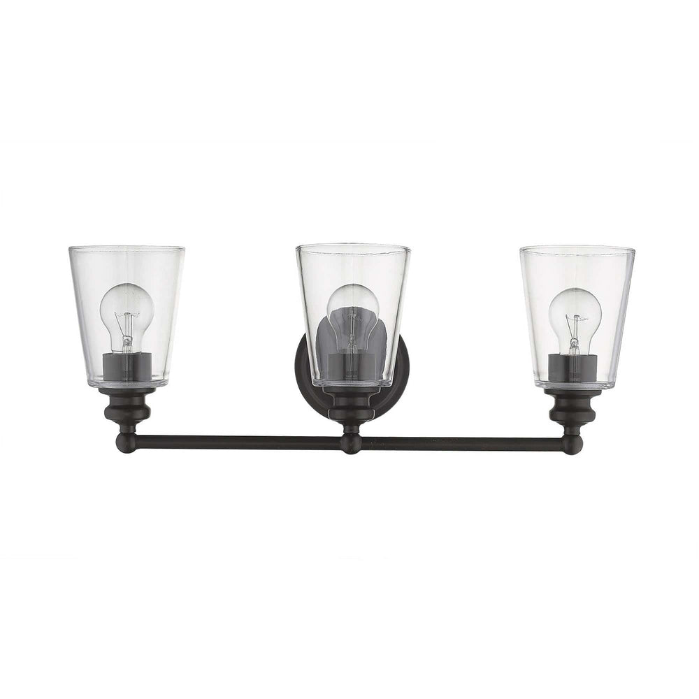 Three Light Antique Bronze Glass Shade Wall Sconce - Homeroots - Flyclothing LLC
