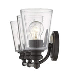 Three Light Antique Bronze Glass Shade Wall Sconce - Homeroots - Flyclothing LLC