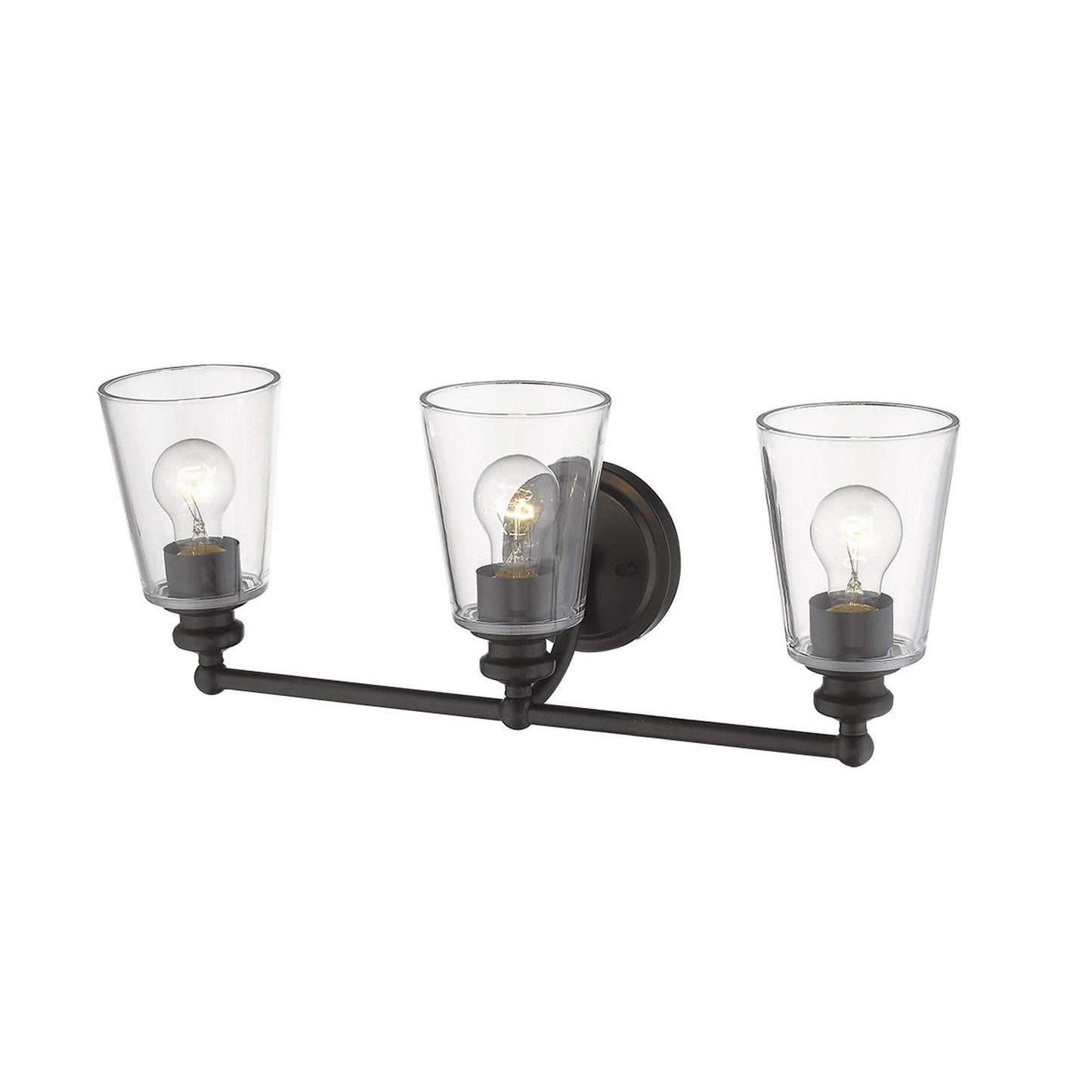 Three Light Antique Bronze Glass Shade Wall Sconce - Homeroots - Flyclothing LLC