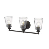 Three Light Antique Bronze Glass Shade Wall Sconce - Homeroots - Flyclothing LLC