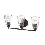Three Light Antique Bronze Glass Shade Wall Sconce - Homeroots - Flyclothing LLC
