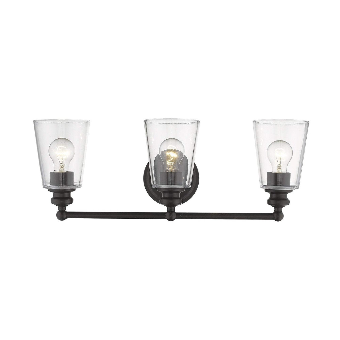 Three Light Antique Bronze Glass Shade Wall Sconce - Homeroots - Flyclothing LLC