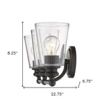 Three Light Antique Bronze Glass Shade Wall Sconce - Homeroots - Flyclothing LLC