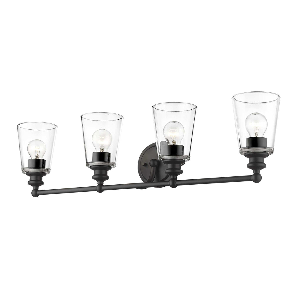 Ceil 4-Light Matte Black Vanity - Homeroots - Flyclothing LLC