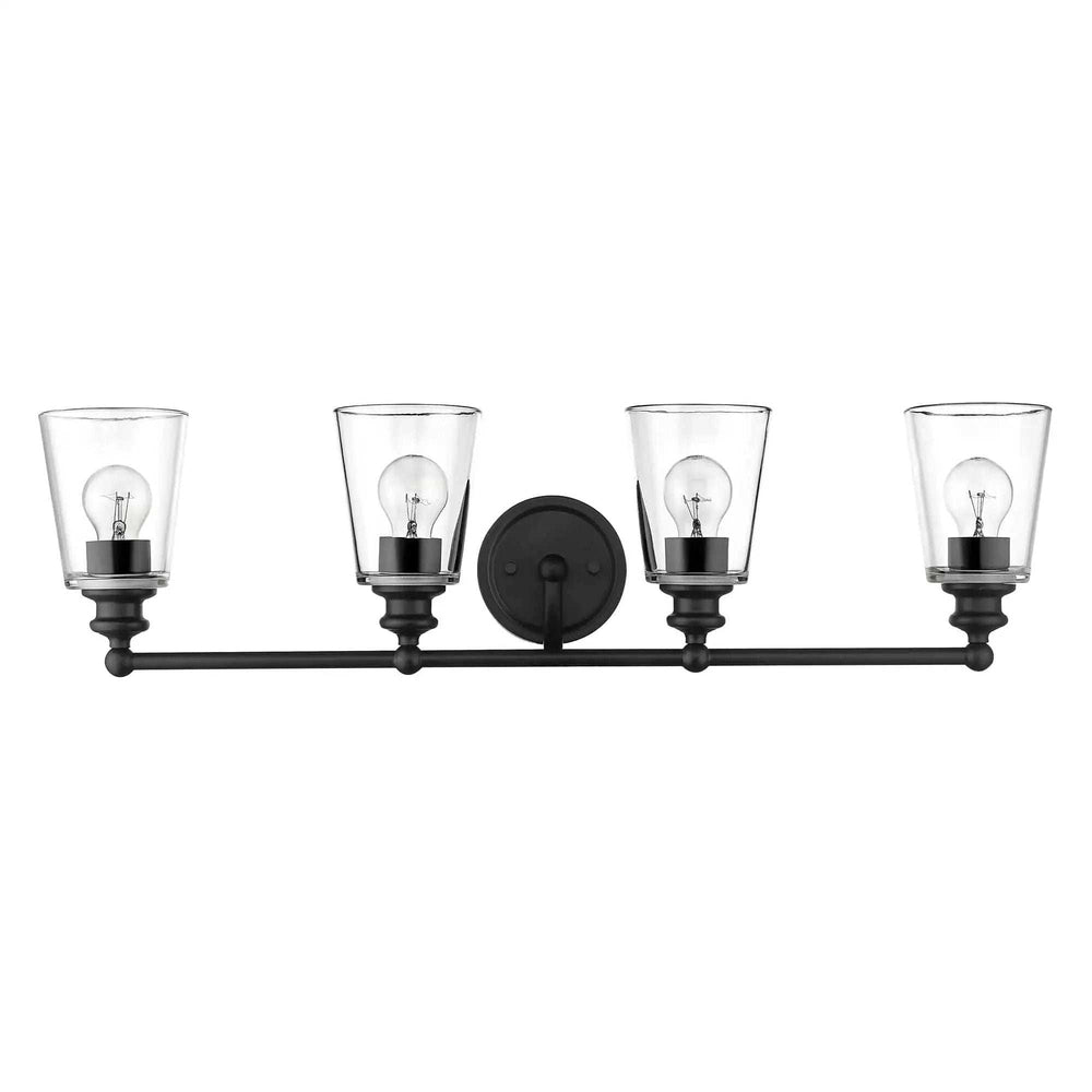 Ceil 4-Light Matte Black Vanity - Homeroots - Flyclothing LLC