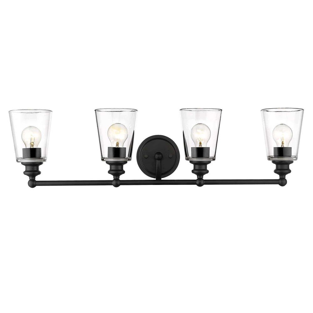 Ceil 4-Light Matte Black Vanity - Homeroots - Flyclothing LLC