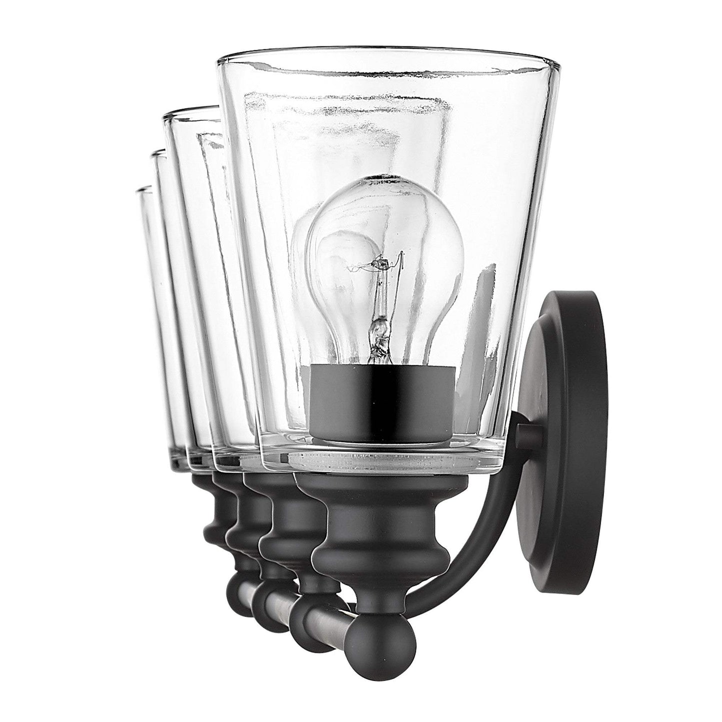 Ceil 4-Light Matte Black Vanity - Homeroots - Flyclothing LLC