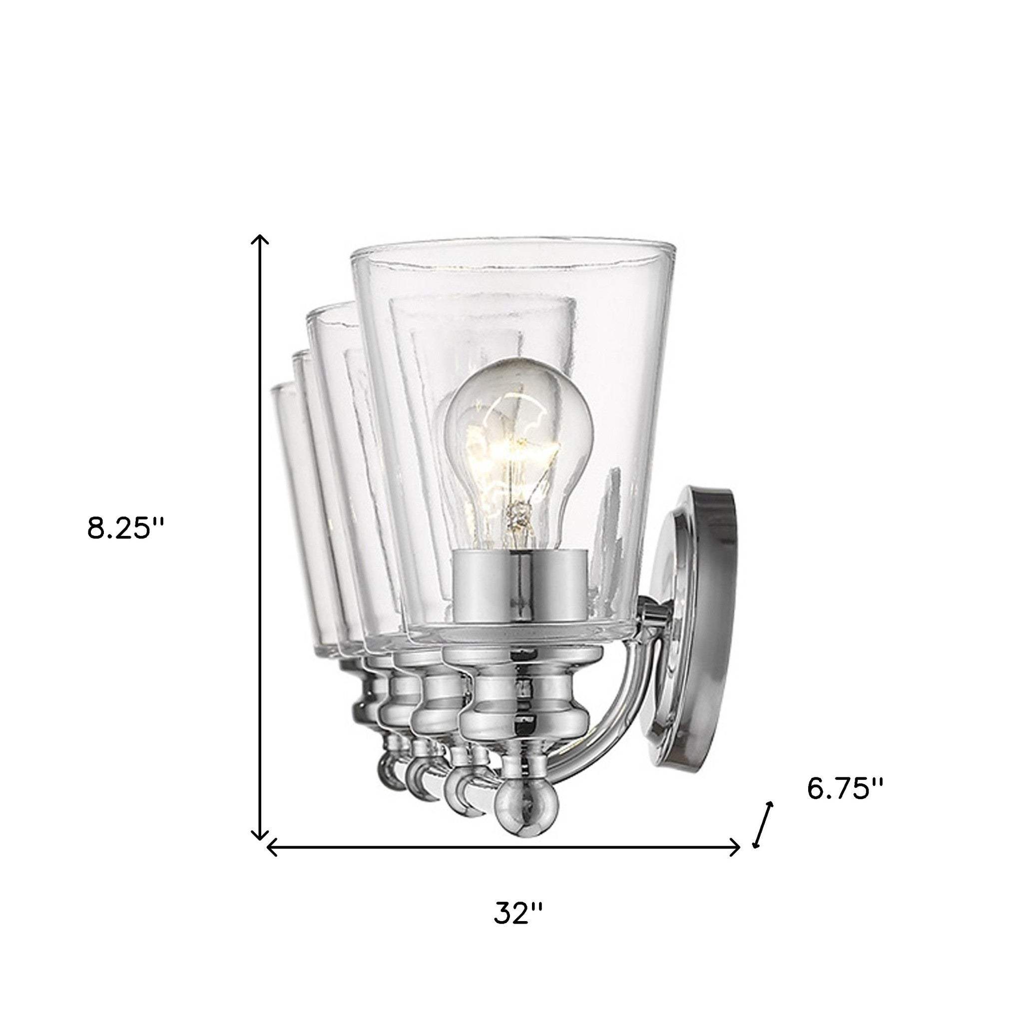 Ceil 4-Light Chrome Vanity - Homeroots - Flyclothing LLC