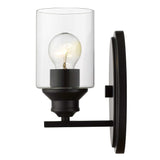 One Light Matte Black Wall Light with Clear Glass Shade - Homeroots - Flyclothing LLC