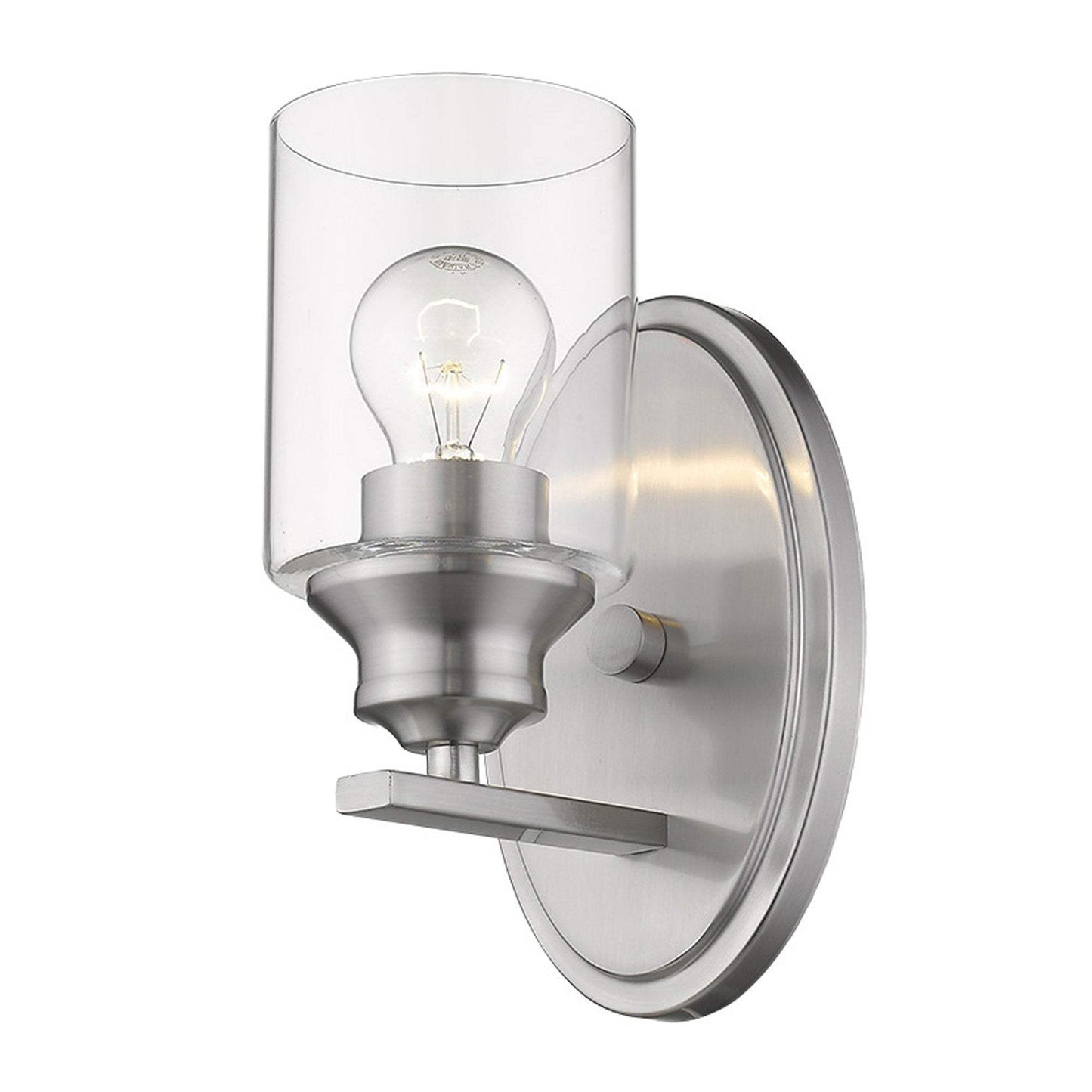 One Light Silver Wall Light with Clear Glass Shade - Homeroots - Flyclothing LLC