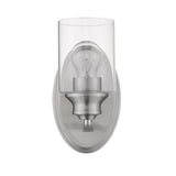 One Light Silver Wall Light with Clear Glass Shade - Homeroots