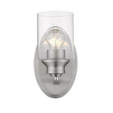 One Light Silver Wall Light with Clear Glass Shade - Homeroots