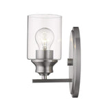One Light Silver Wall Light with Clear Glass Shade - Homeroots - Flyclothing LLC