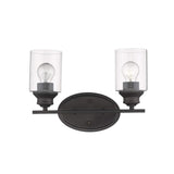 Two Light Bronze Wall Light with Clear Glass Shade - Homeroots - Flyclothing LLC