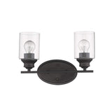 Two Light Bronze Wall Light with Clear Glass Shade - Homeroots - Flyclothing LLC