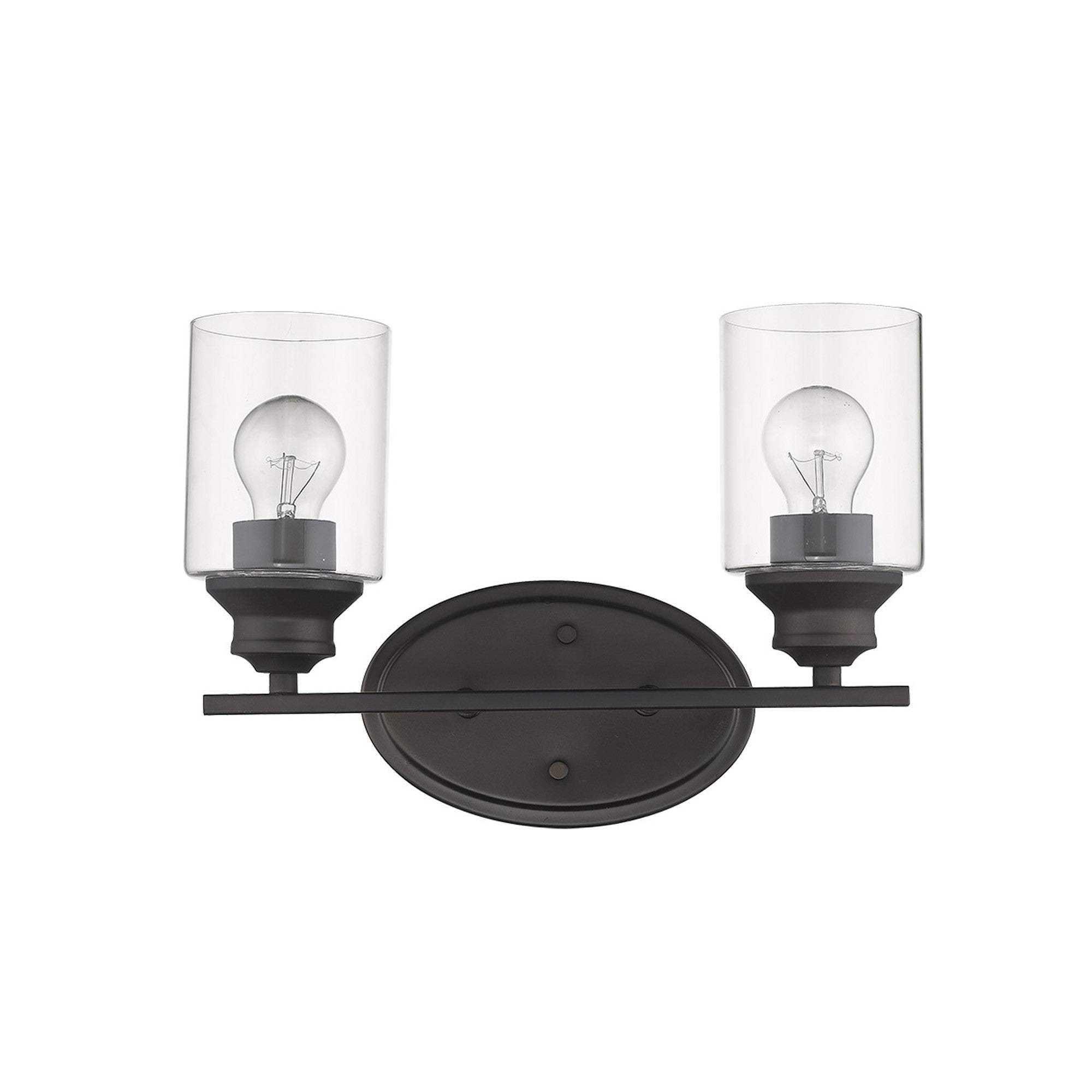 Two Light Bronze Wall Light with Clear Glass Shade - Homeroots - Flyclothing LLC