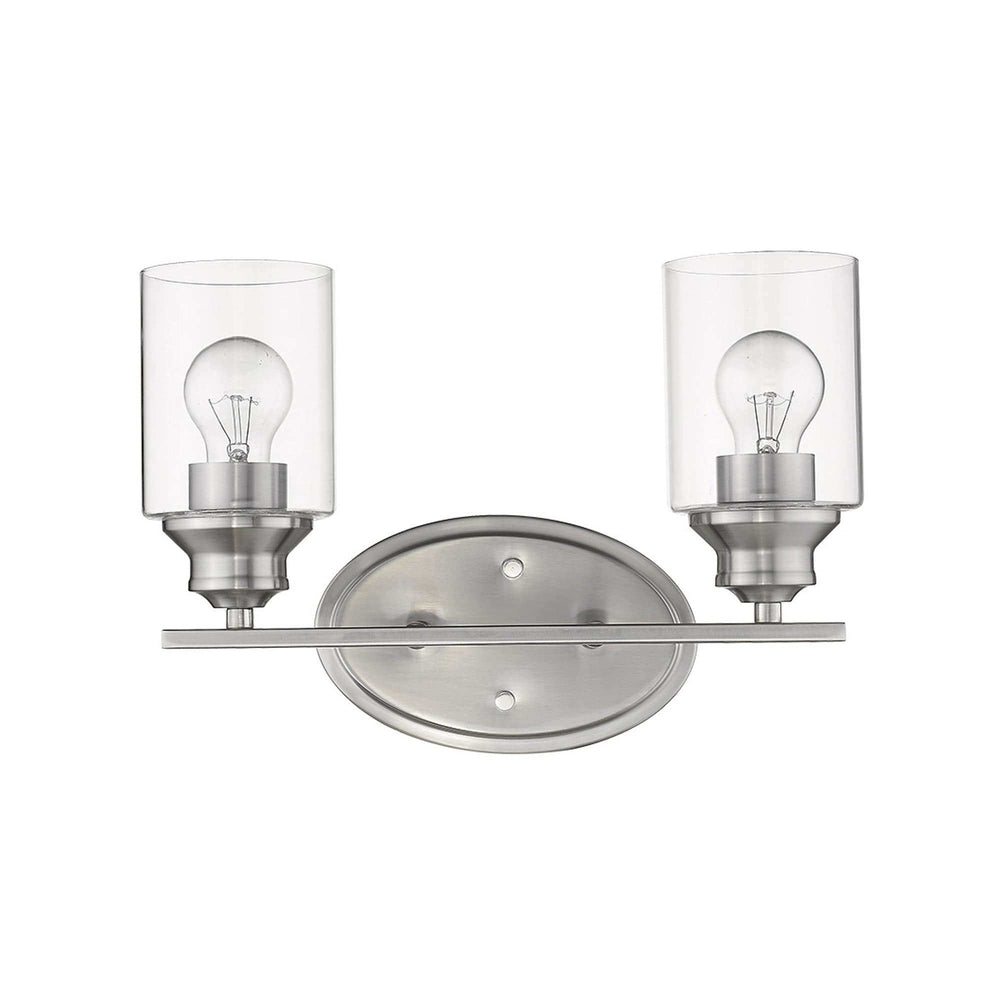 Two Light Silver Wall Light with Clear Glass Shade - Homeroots - Flyclothing LLC