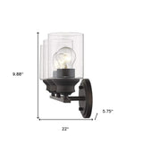 Three Light Bronze Wall Light with Clear Glass Shade - Homeroots - Flyclothing LLC