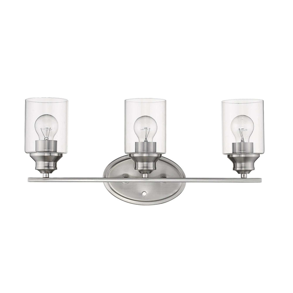 Three Light Silver Wall Light with Clear Glass Shade - Homeroots - Flyclothing LLC