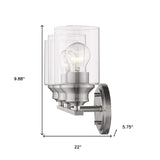 Three Light Silver Wall Light with Clear Glass Shade - Homeroots - Flyclothing LLC