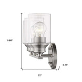 Three Light Silver Wall Light with Clear Glass Shade - Homeroots - Flyclothing LLC