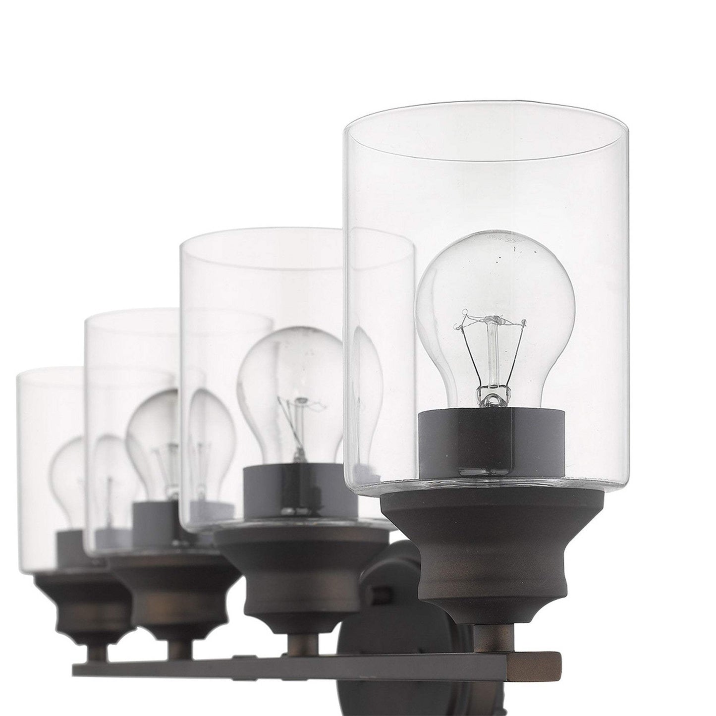 Four Light Bronze Wall Light with Clear Glass Shade - Homeroots - Flyclothing LLC