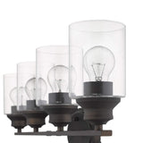 Four Light Bronze Wall Light with Clear Glass Shade - Homeroots - Flyclothing LLC