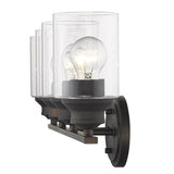 Four Light Bronze Wall Light with Clear Glass Shade - Homeroots