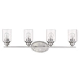 Four Light Silver Wall Light with Clear Glass Shade - Homeroots - Flyclothing LLC