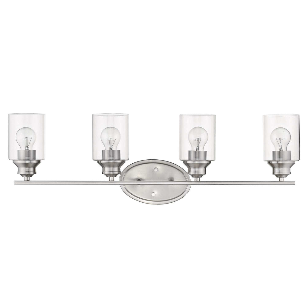 Four Light Silver Wall Light with Clear Glass Shade - Homeroots - Flyclothing LLC