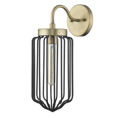 Gold and Black Metal Cage Wall Sconce - Homeroots