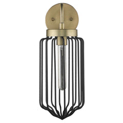 Gold and Black Metal Cage Wall Sconce - Homeroots