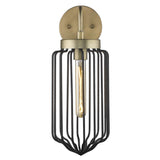 Gold and Black Metal Cage Wall Sconce - Homeroots - Flyclothing LLC