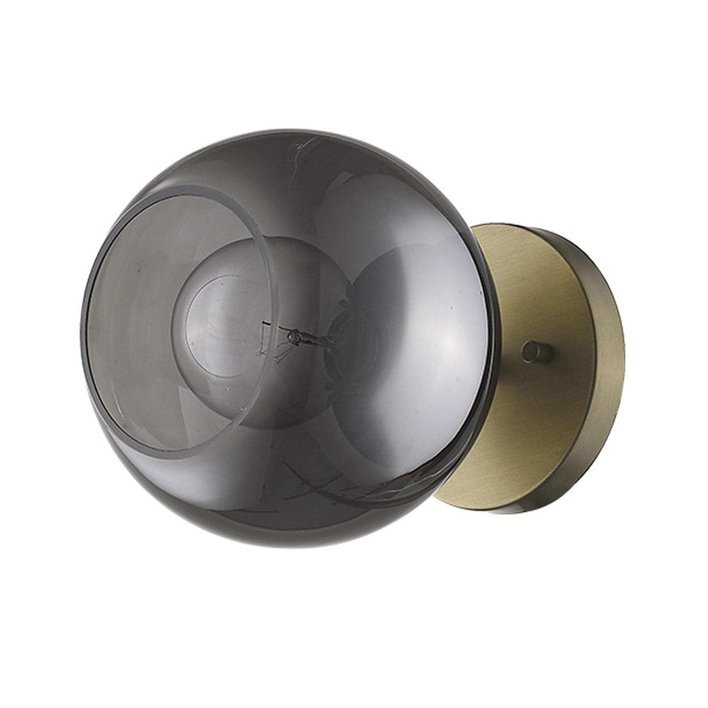Gold and Smoked Glass Wall Light - Homeroots - Flyclothing LLC