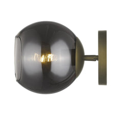 Gold and Smoked Glass Wall Light - Homeroots