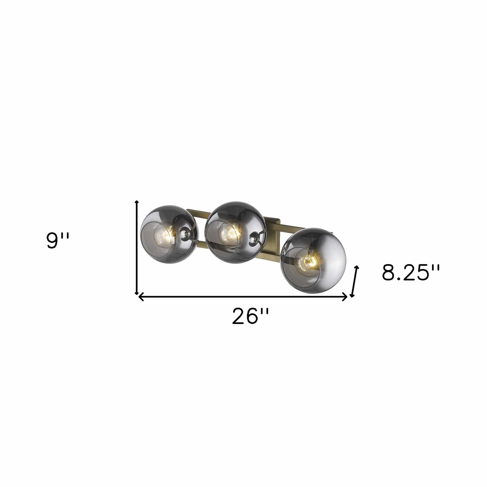 Lunette 3-Light Aged Brass Sconce - Homeroots