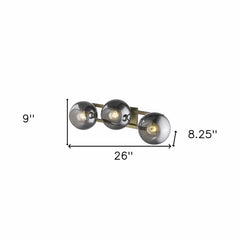 Lunette 3-Light Aged Brass Sconce - Homeroots