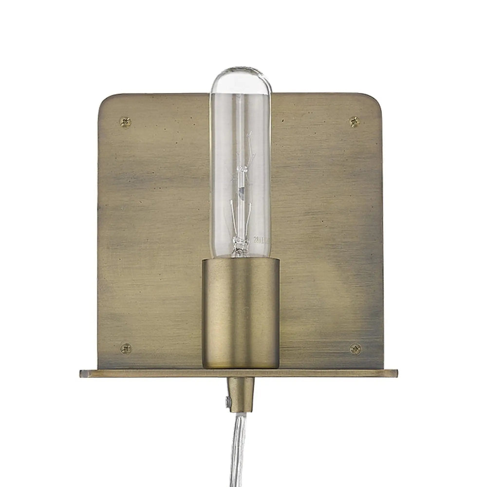 Petite Dull Gold Shelf Wall Light - Homeroots