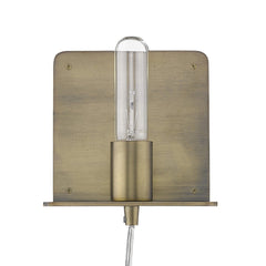 Petite Dull Gold Shelf Wall Light - Homeroots