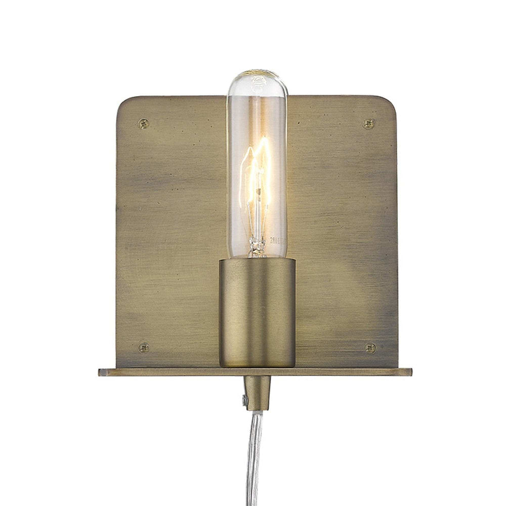 Petite Dull Gold Shelf Wall Light - Homeroots - Flyclothing LLC