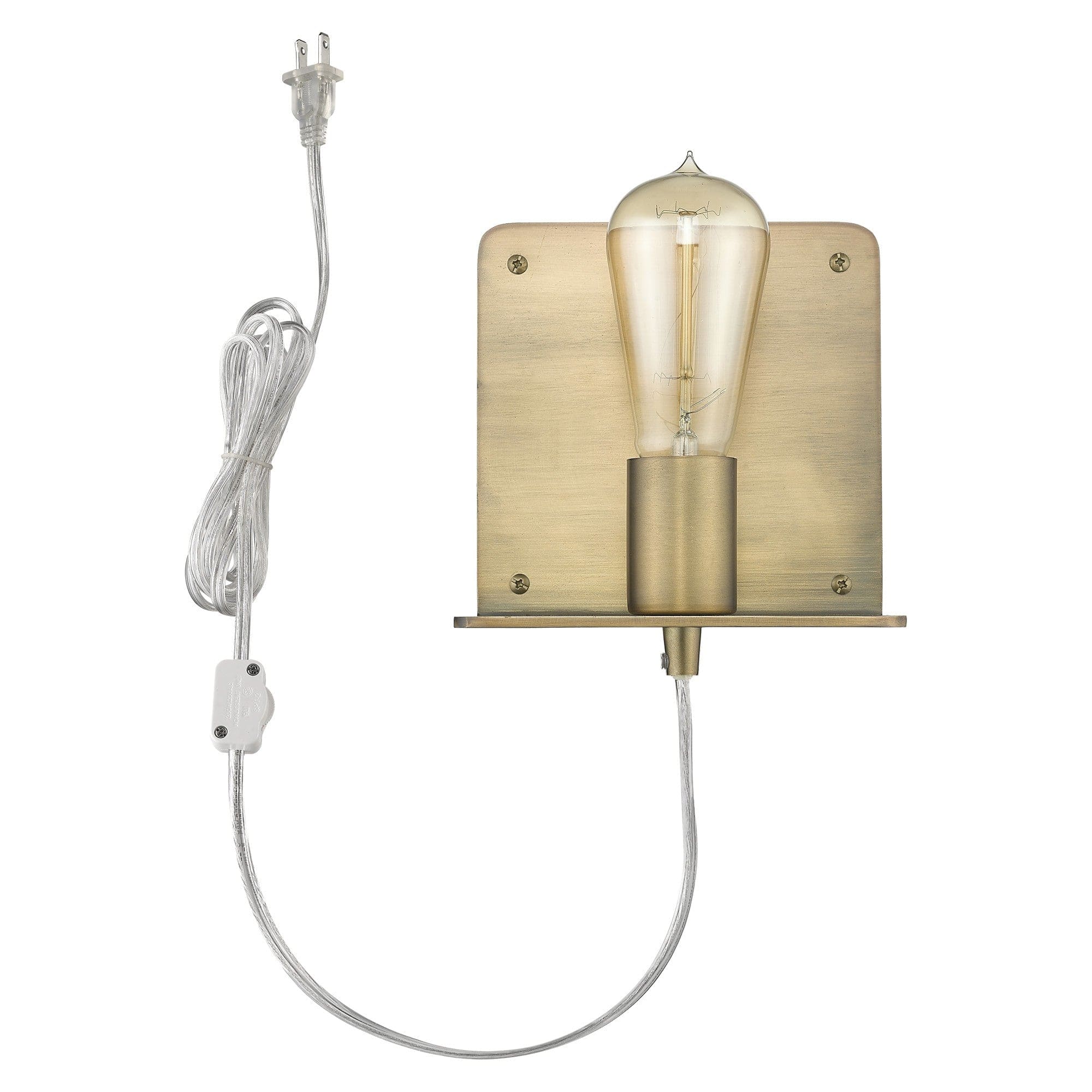 Petite Dull Gold Shelf Wall Light - Homeroots