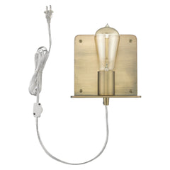 Petite Dull Gold Shelf Wall Light - Homeroots