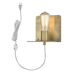 Petite Dull Gold Shelf Wall Light - Homeroots